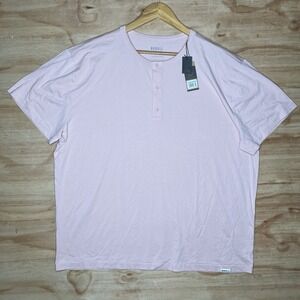 Nobull Men's Shirt 3XL Pink / Rose Henley Performance Short Sleeve. Workout